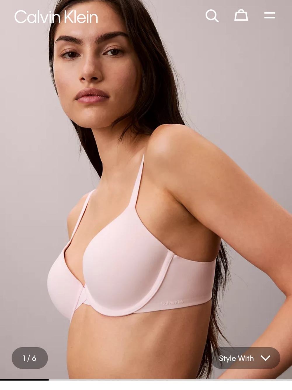 Calvin Klein Pale Pink Seamless T-Shirt Bra